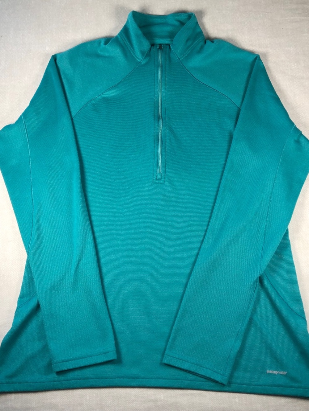Patagonia Capilene 3 Midweight Women’s L Teal 1/4 Zip Pullover Polartec